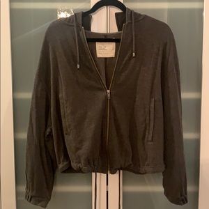 Dark Grey Free People Zip Up